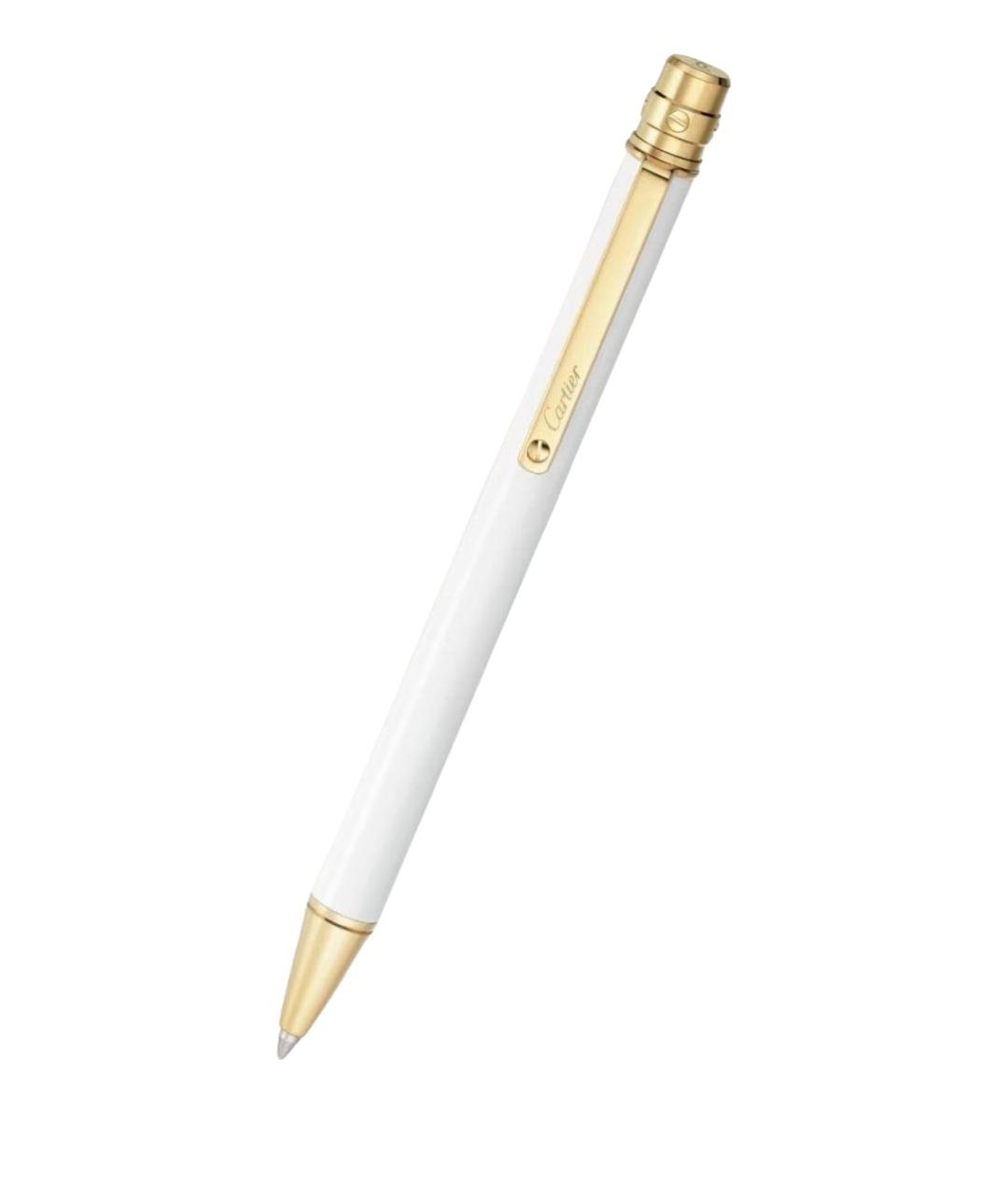 CARTIER Белая металлическая шариковая ручка, фото 1
