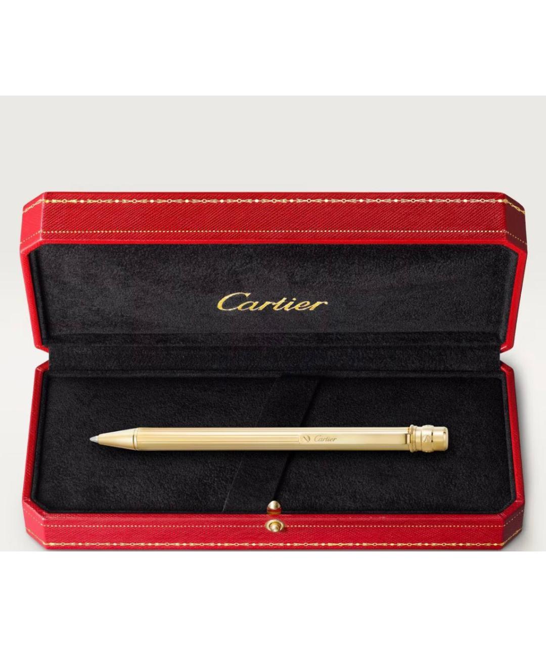 CARTIER Золотая металлическая шариковая ручка, фото 2