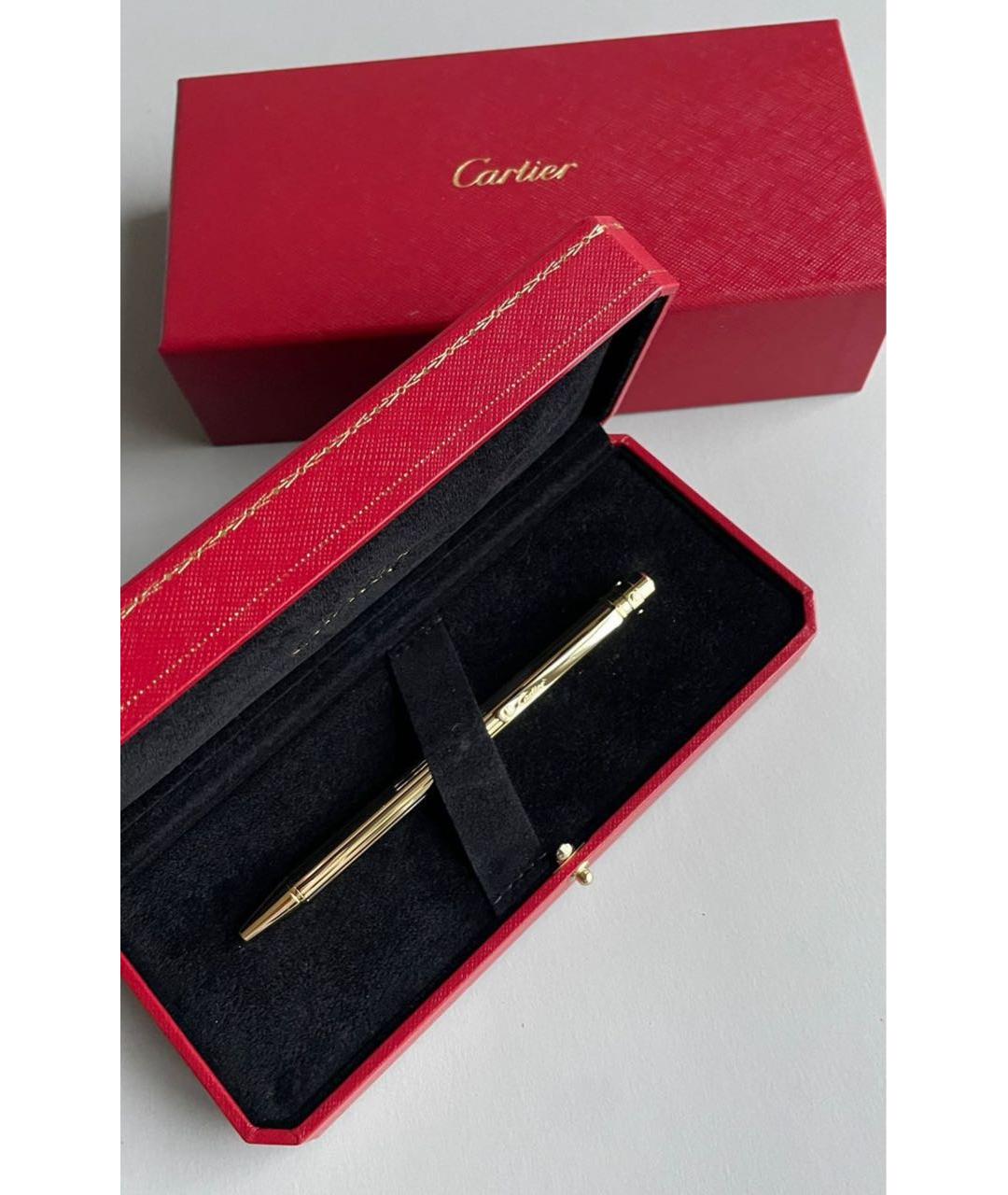 CARTIER Золотая металлическая шариковая ручка, фото 3