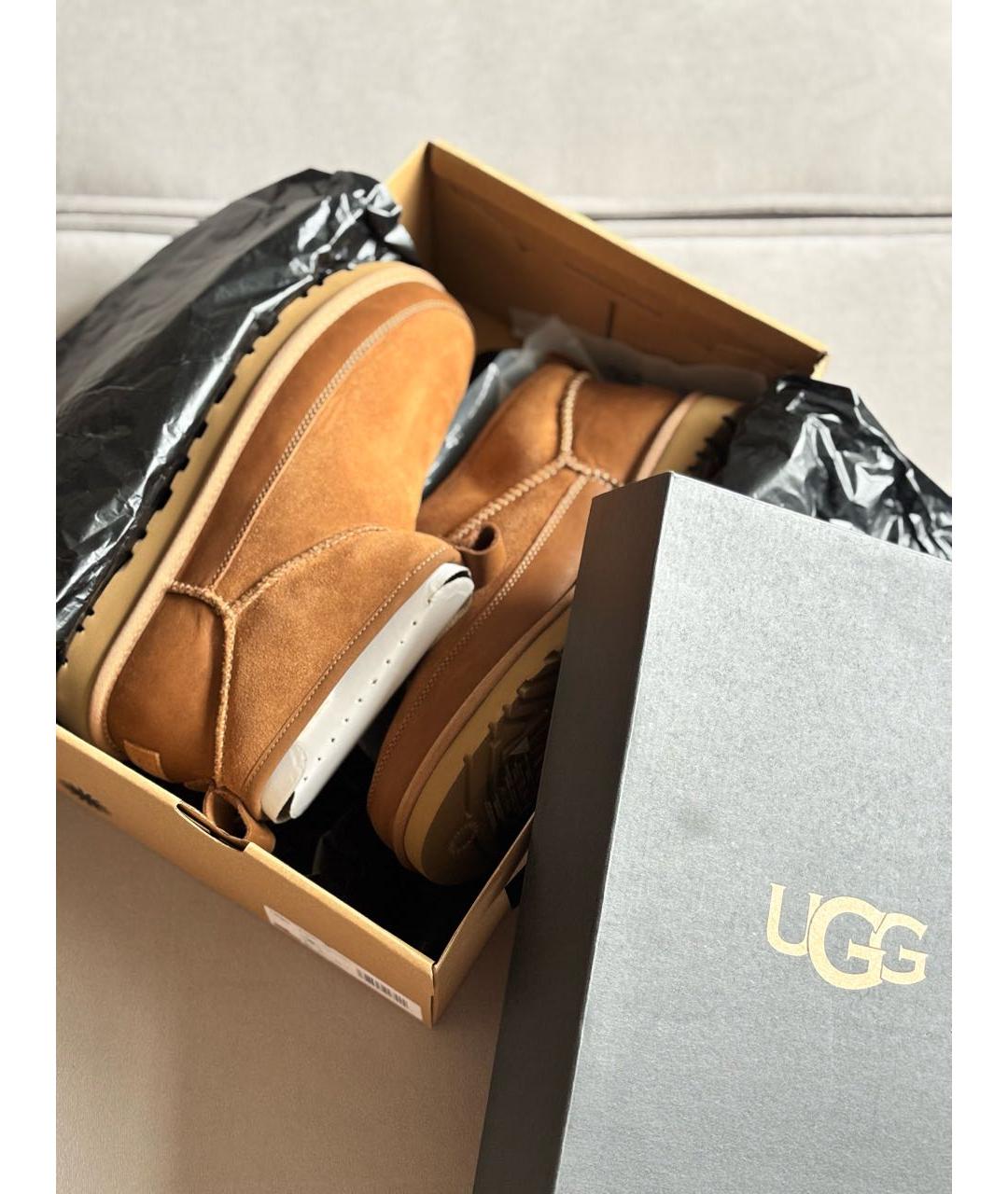UGG AUSTRALIA Коричневые замшевые ботинки, фото 5