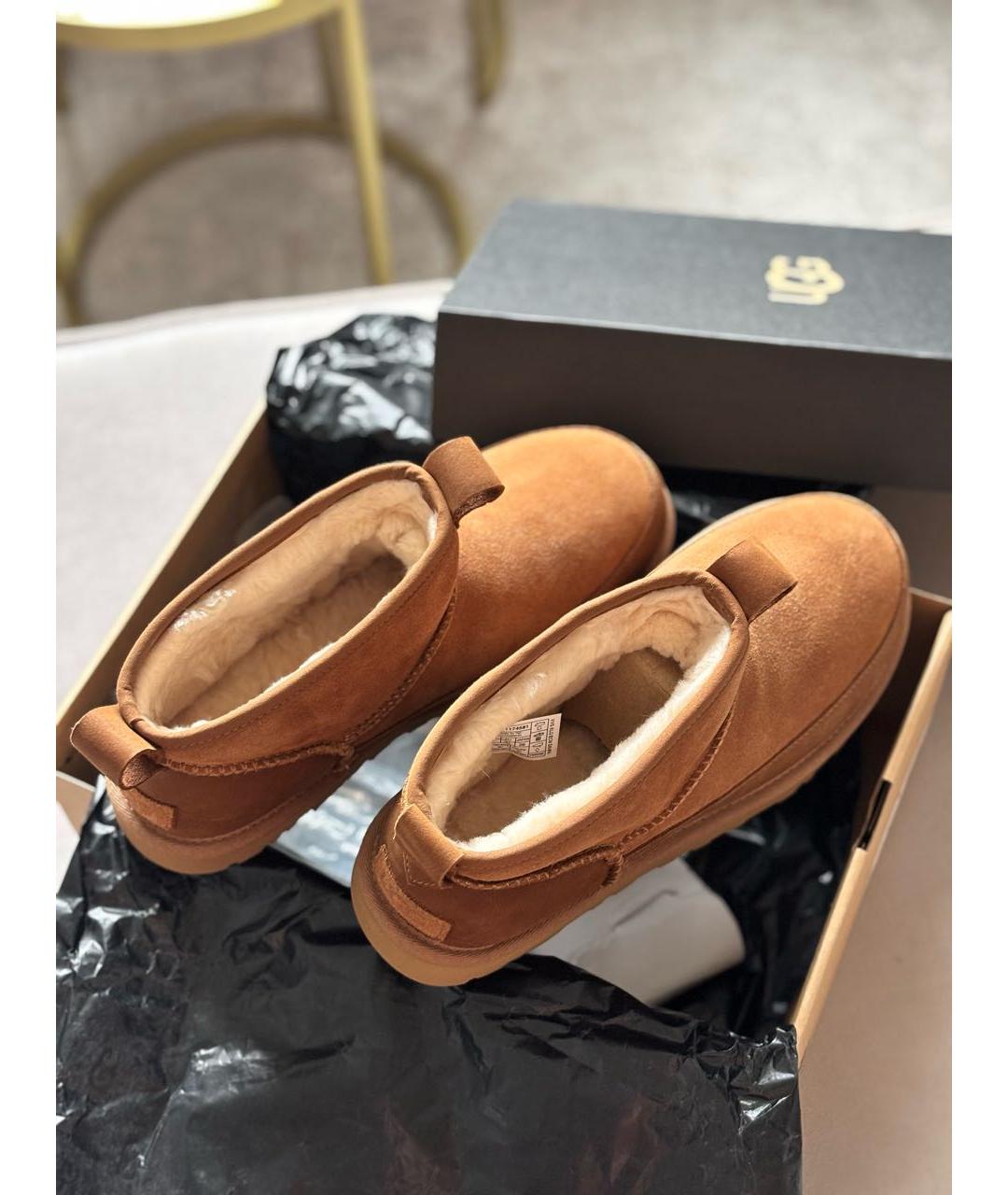 UGG AUSTRALIA Коричневые замшевые ботинки, фото 6