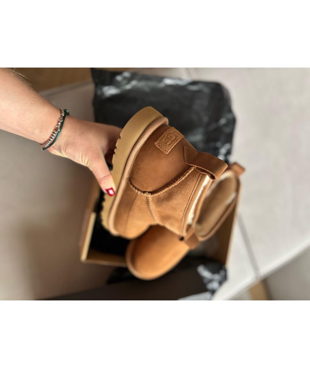 UGG AUSTRALIA Коричневые замшевые ботинки, фото 4