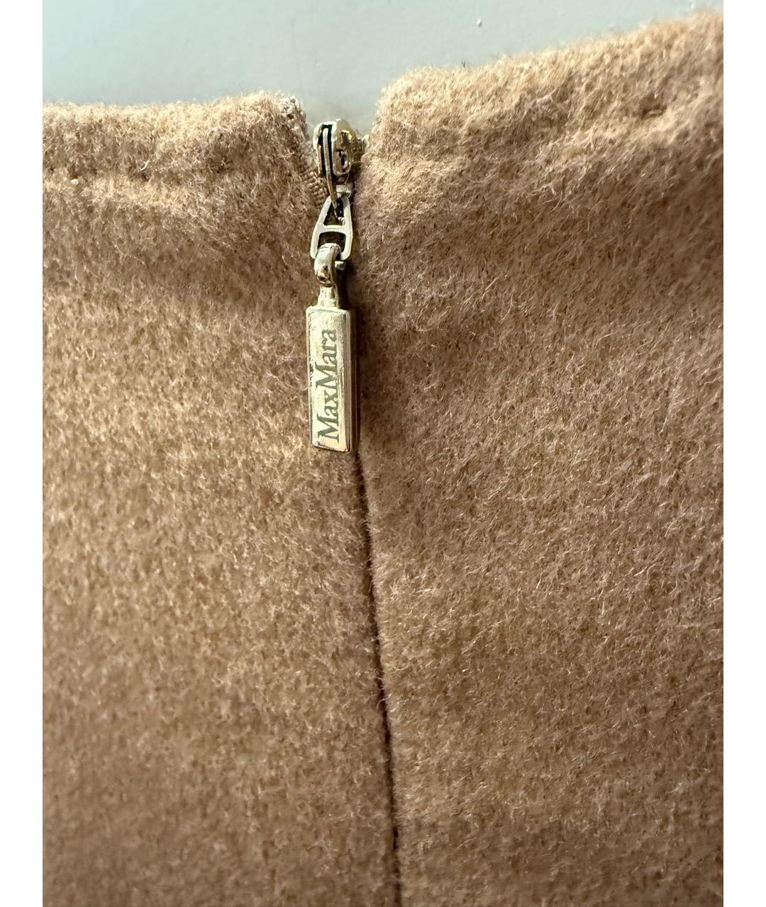 MAX MARA Бежевое шерстяное повседневное платье, фото 3