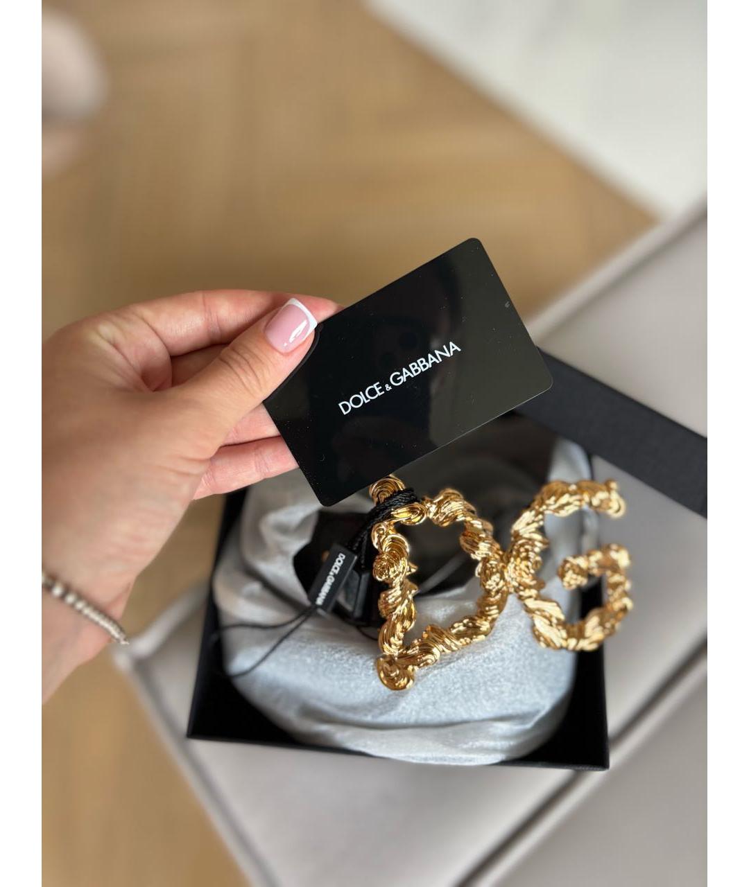 DOLCE&GABBANA Черный кожаный ремень, фото 3