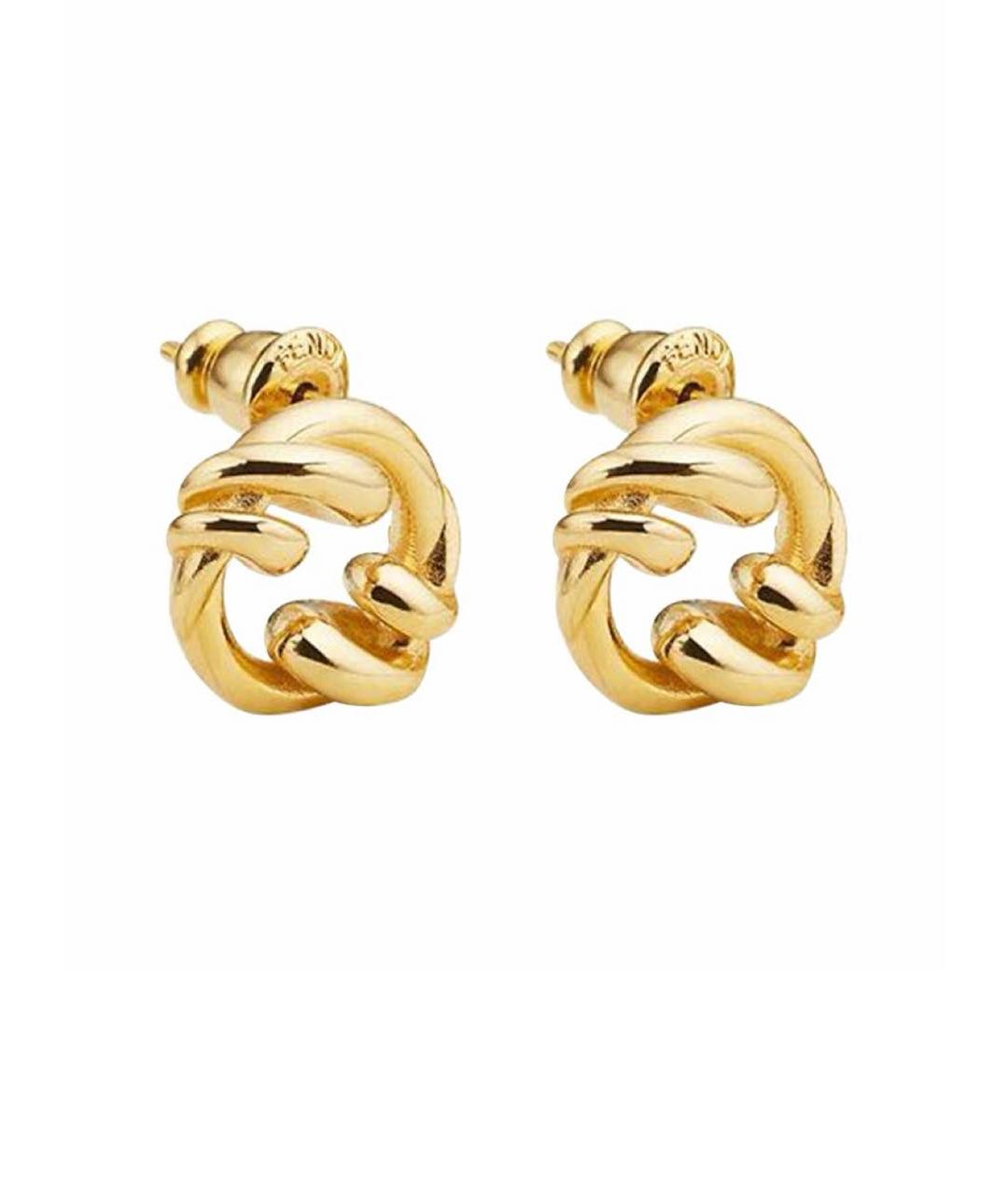 FENDI Золотые металлические серьги, фото 4