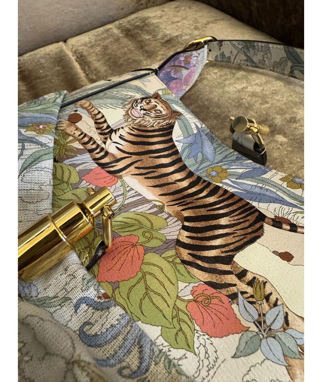 GUCCI Белая кожаная сумка с короткими ручками, фото 5