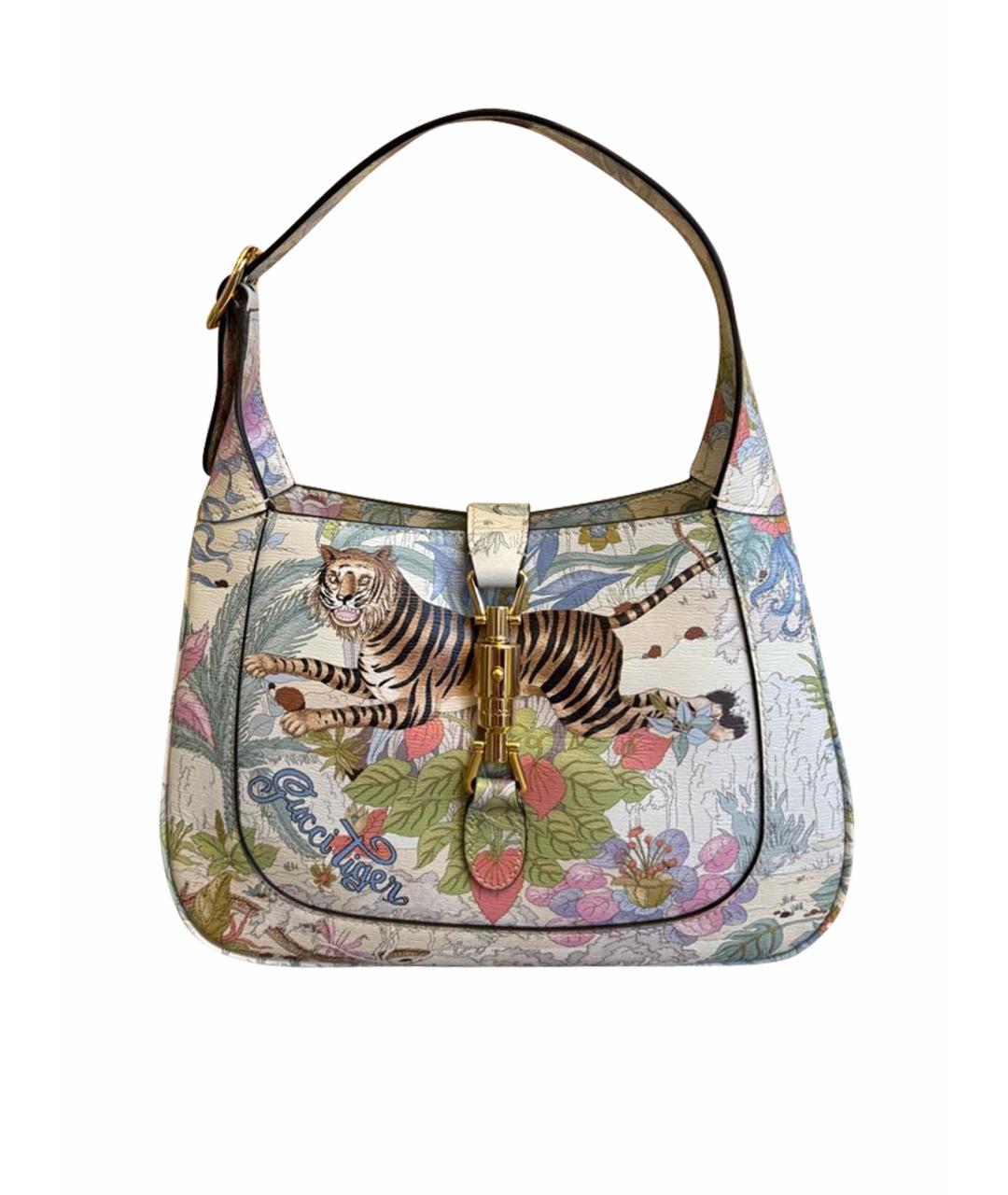 GUCCI Белая кожаная сумка с короткими ручками, фото 1