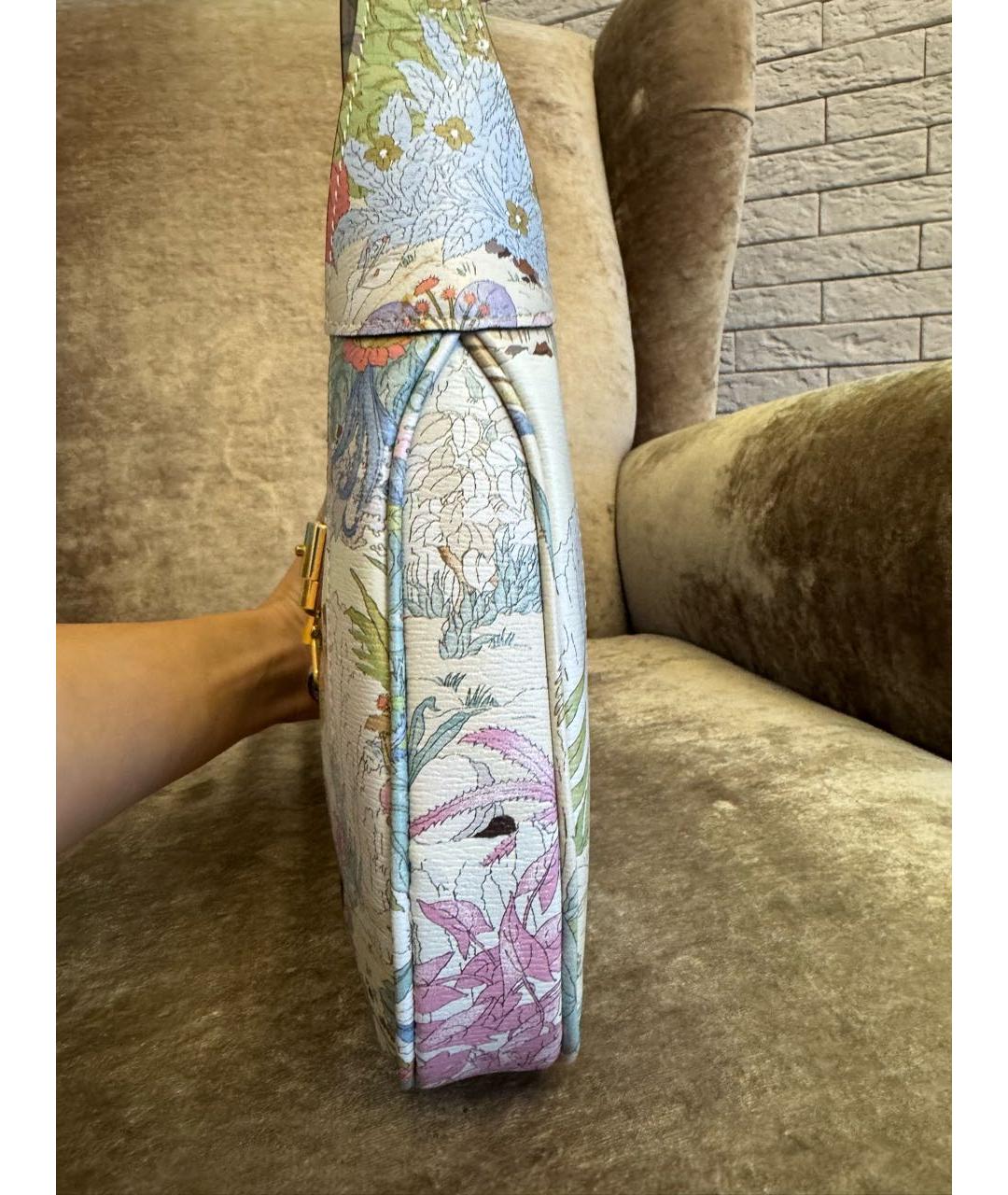 GUCCI Белая кожаная сумка с короткими ручками, фото 7