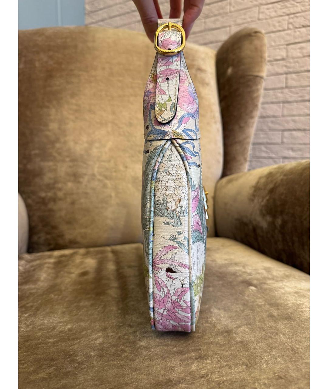 GUCCI Белая кожаная сумка с короткими ручками, фото 8