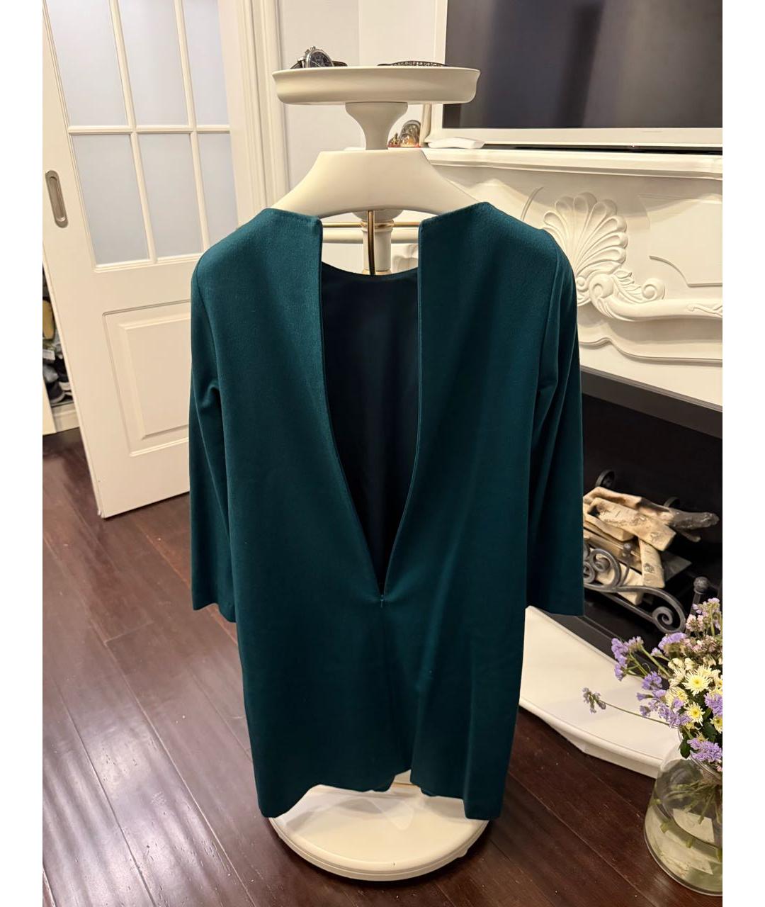 MAX MARA STUDIO Зеленые шерстяное повседневное платье, фото 2