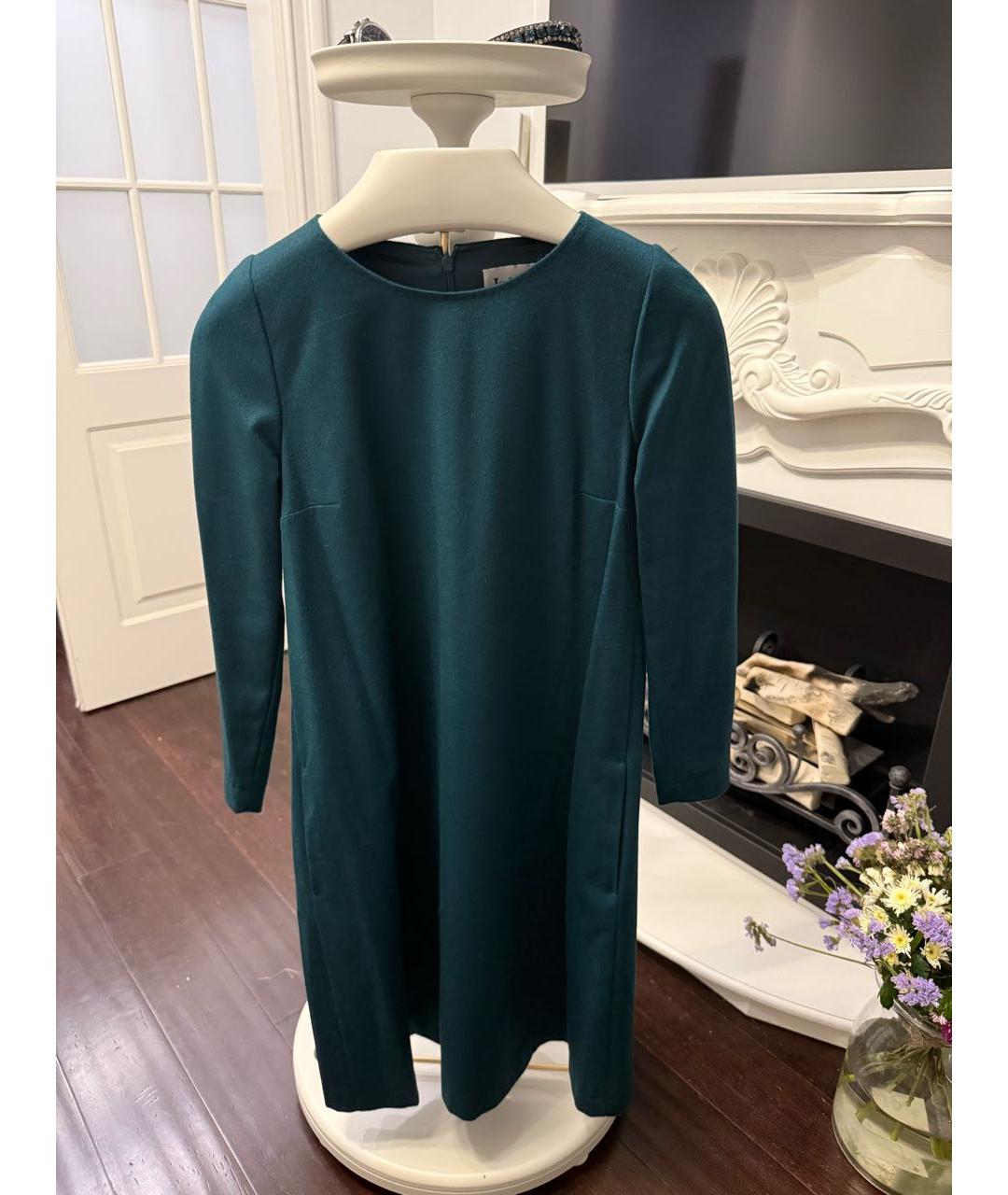 MAX MARA STUDIO Зеленые шерстяное повседневное платье, фото 3