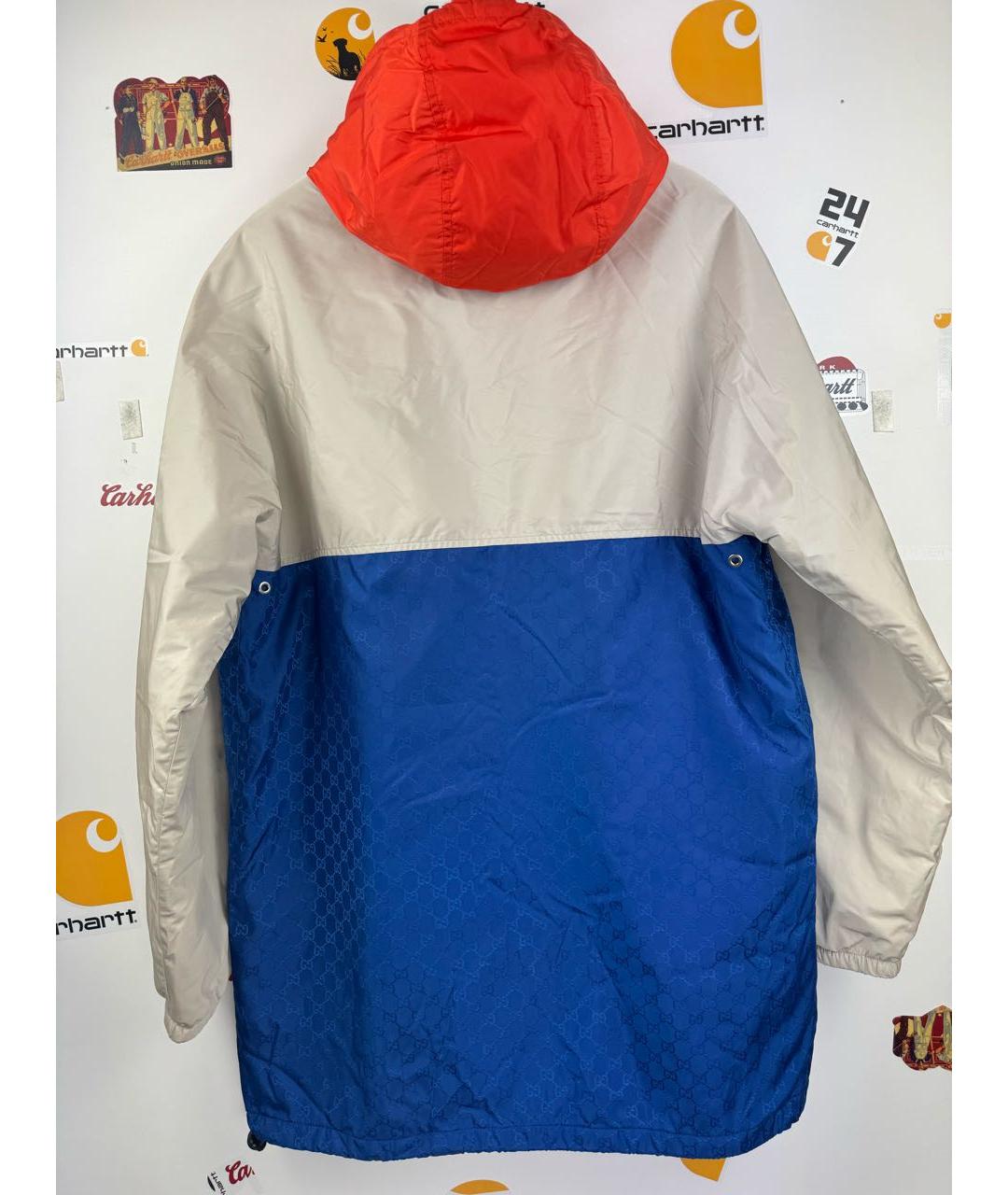 GUCCI Синяя полиэстеровая куртка, фото 2