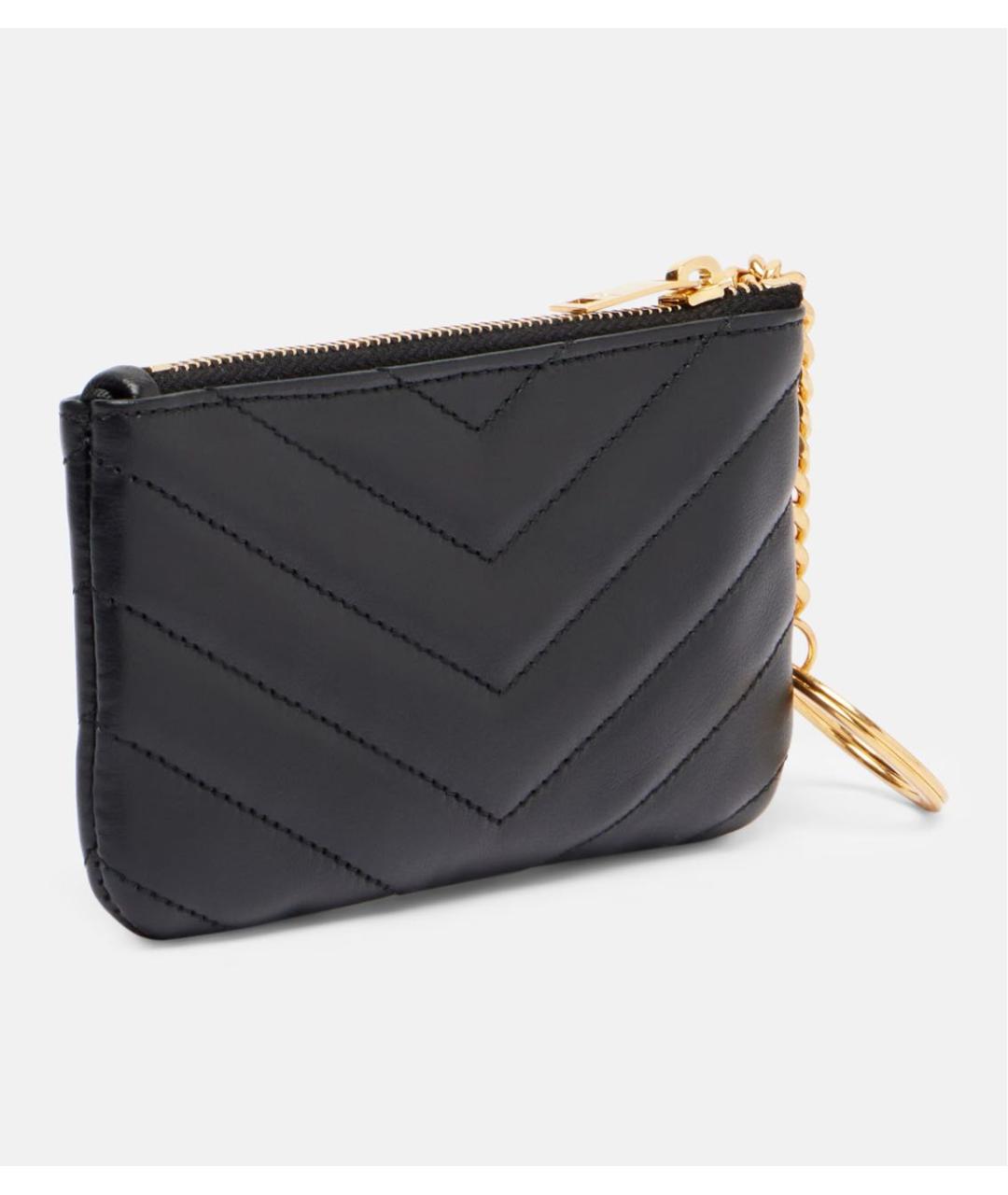 SAINT LAURENT Черный кожаный кошелек, фото 3