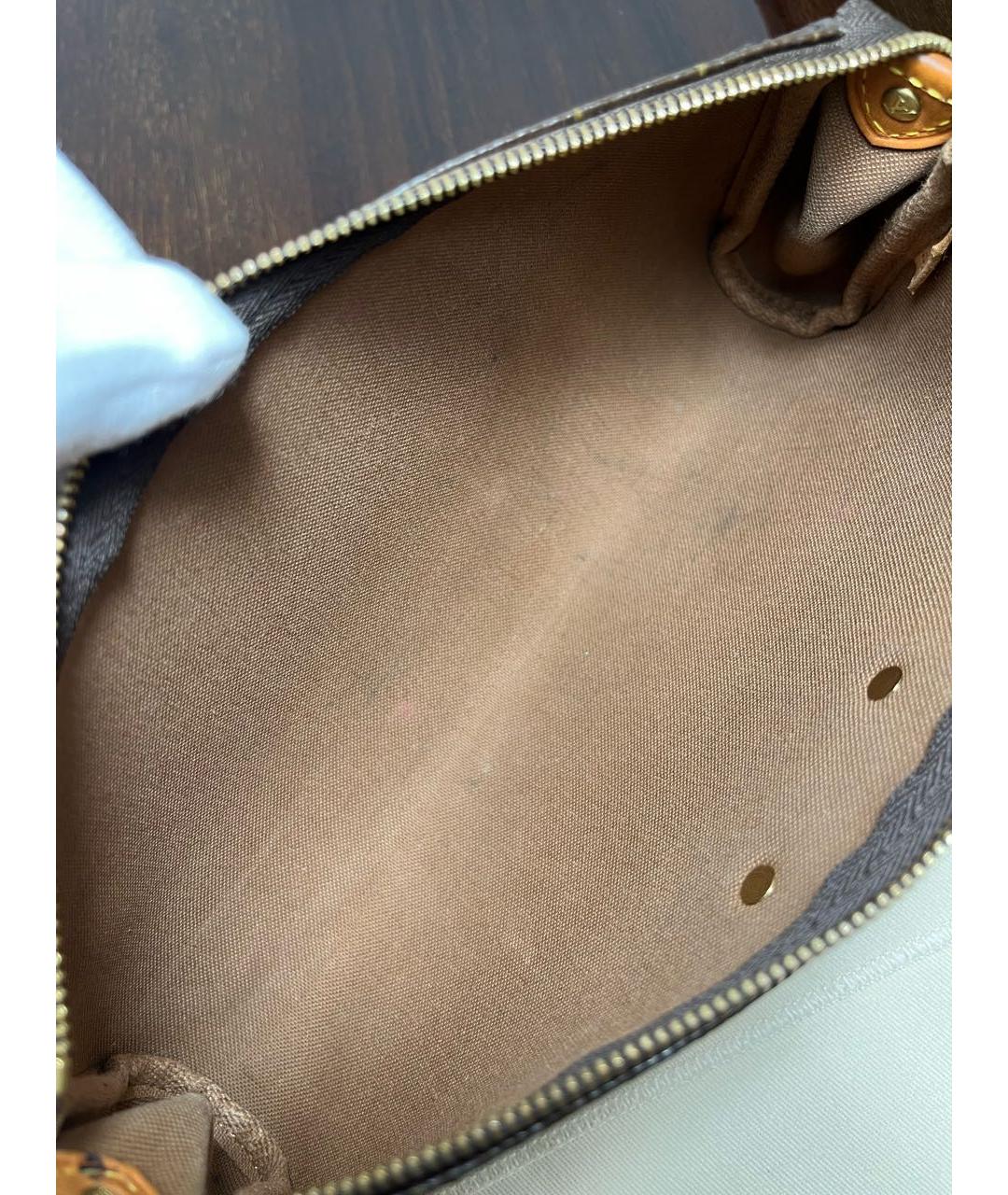 LOUIS VUITTON Коричневая кожаная сумка с короткими ручками, фото 8