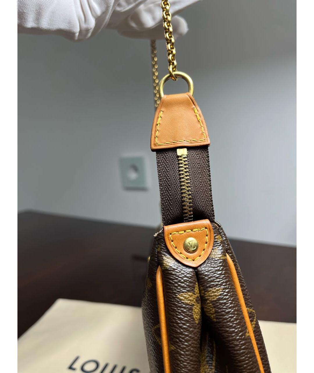 LOUIS VUITTON Коричневая кожаная сумка с короткими ручками, фото 5