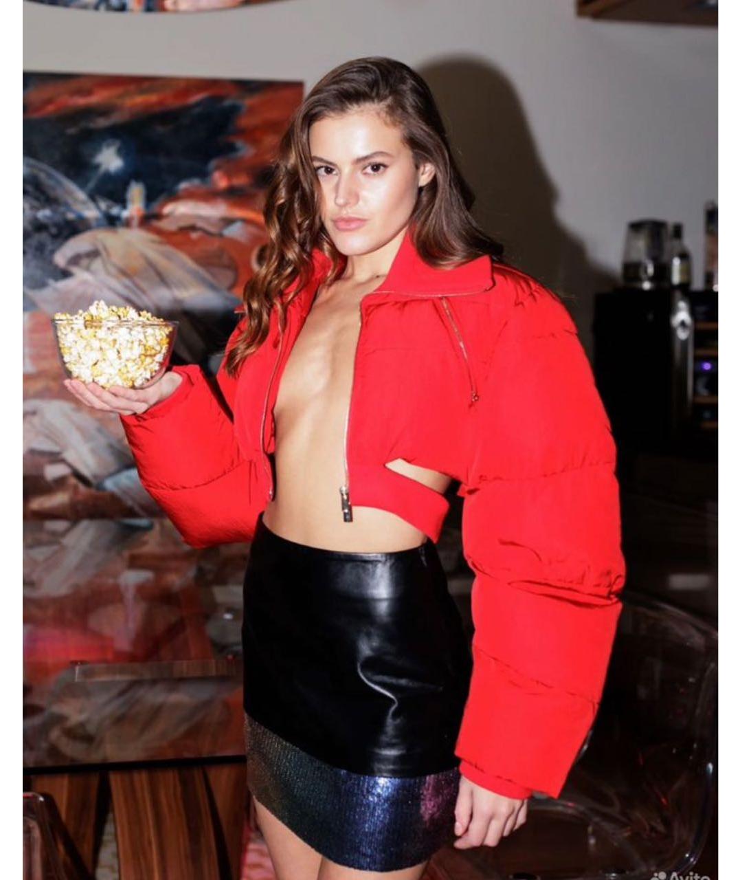 JACQUEMUS Красный полиэстеровый пуховик, фото 5