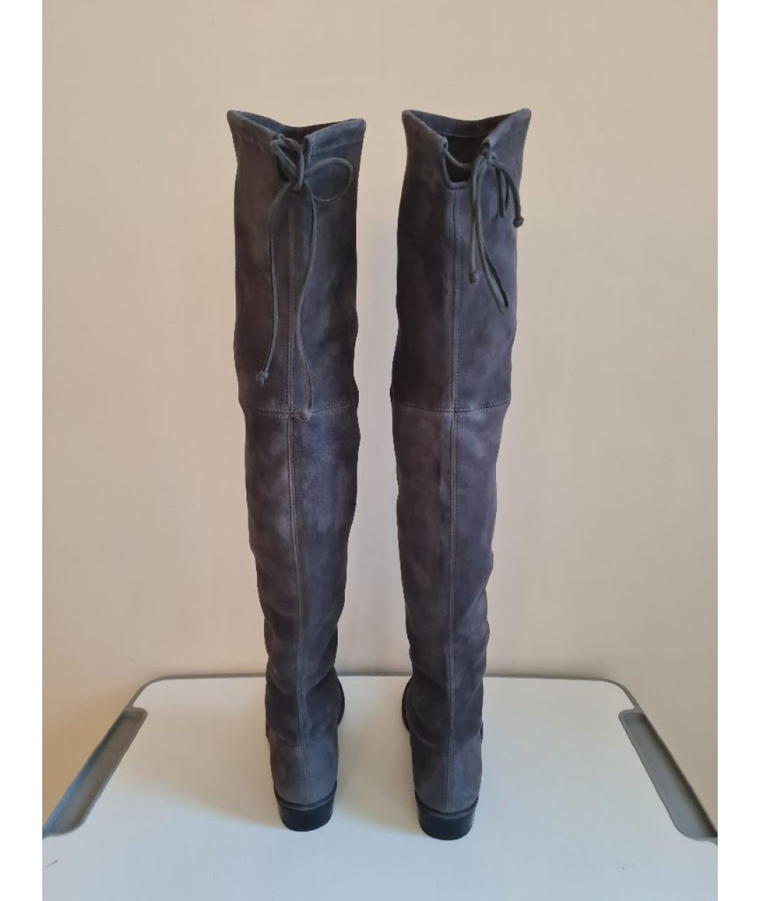 STUART WEITZMAN Серые замшевые ботфорты, фото 6