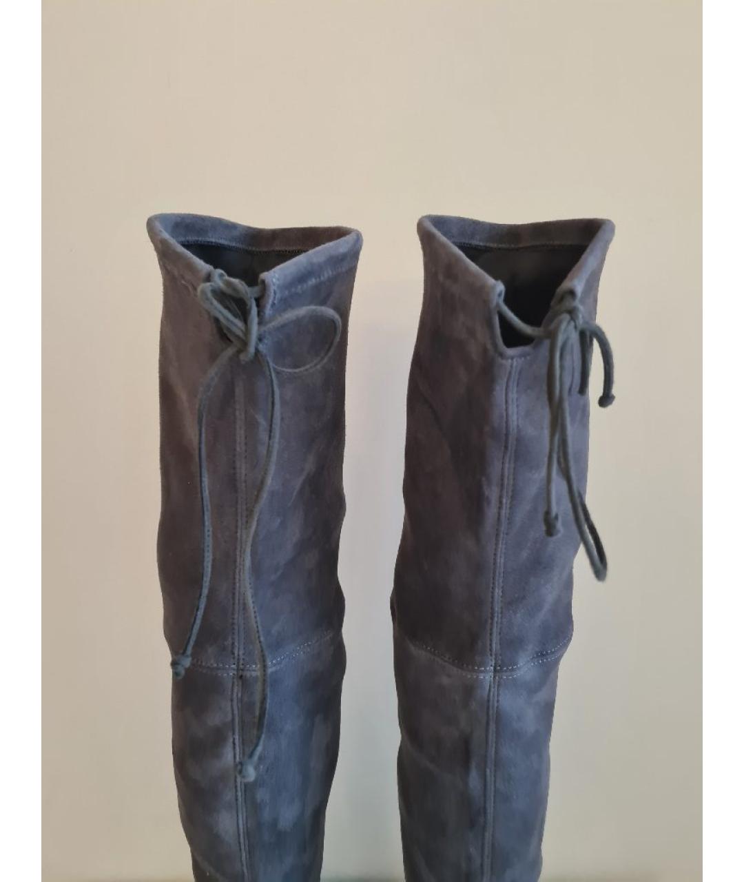STUART WEITZMAN Серые замшевые ботфорты, фото 7