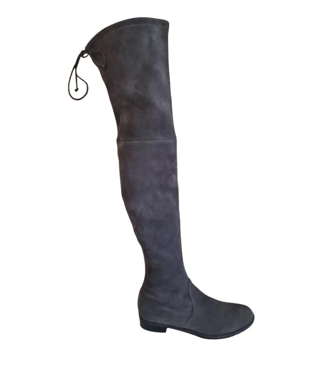 STUART WEITZMAN Серые замшевые ботфорты, фото 1