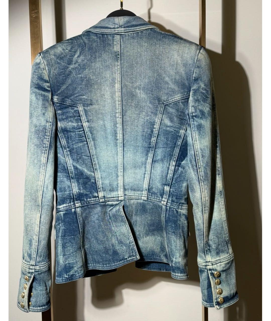 BALMAIN Синий деним жакет/пиджак, фото 2