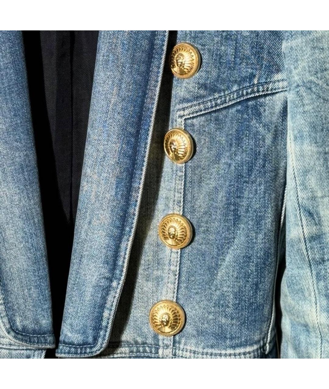 BALMAIN Синий деним жакет/пиджак, фото 8
