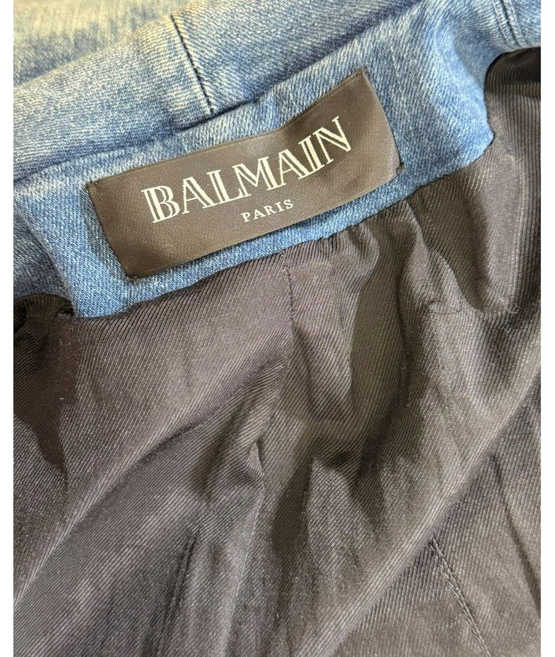 BALMAIN Синий деним жакет/пиджак, фото 3