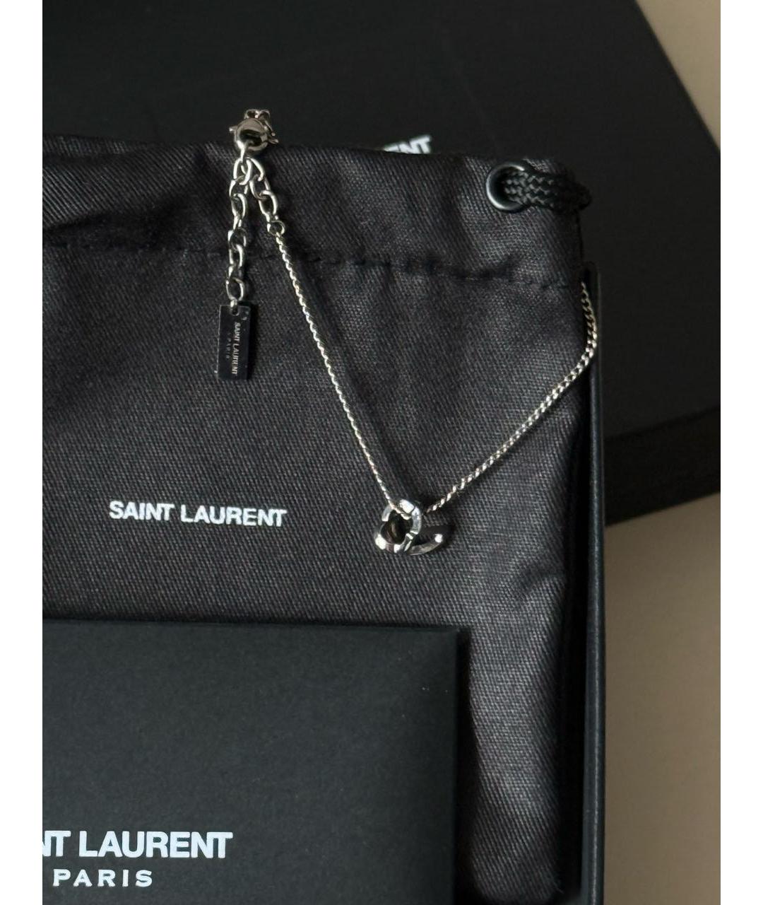 SAINT LAURENT Серебрянный латунный браслет, фото 3