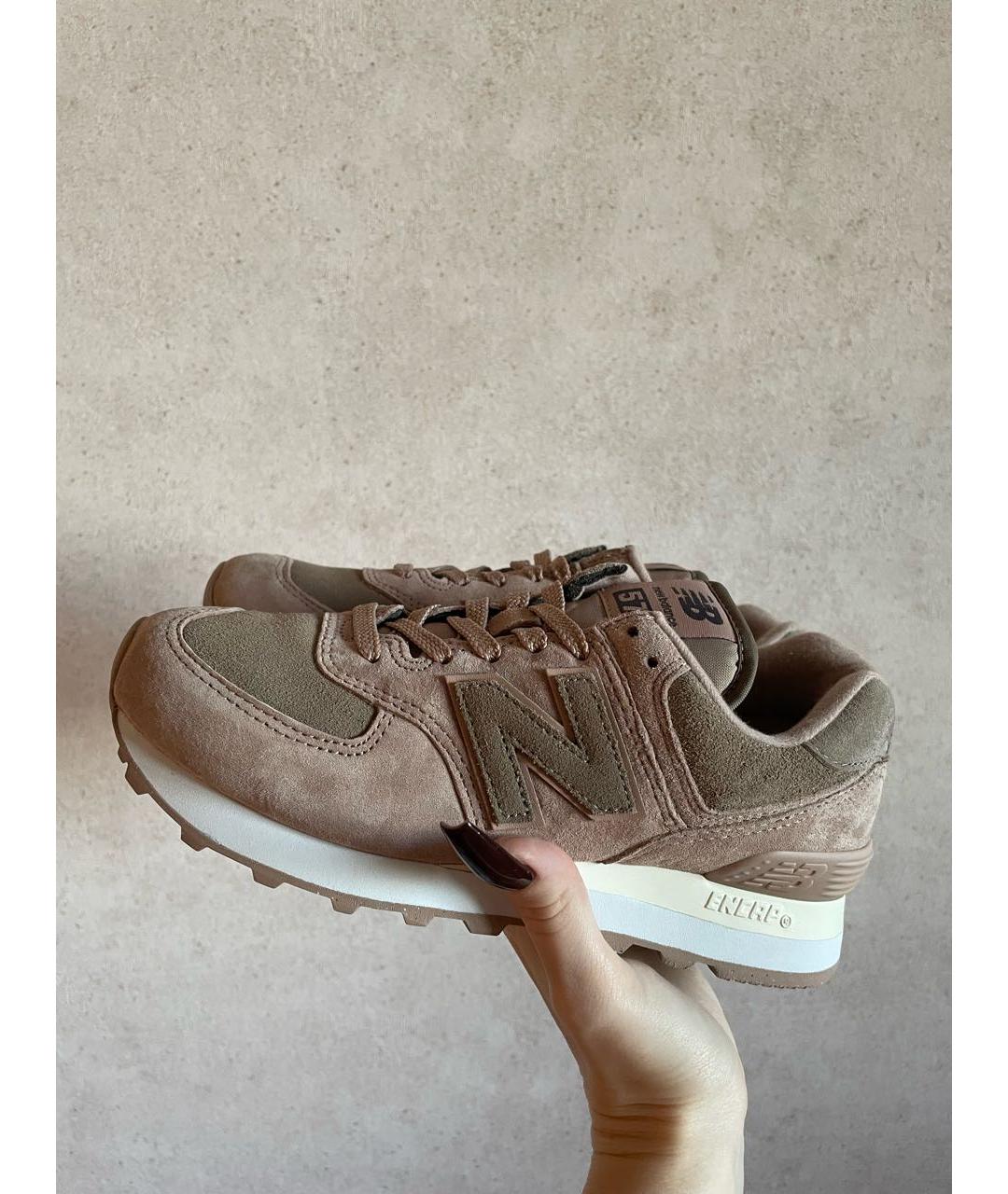 NEW BALANCE Коричневые замшевые кроссовки, фото 2