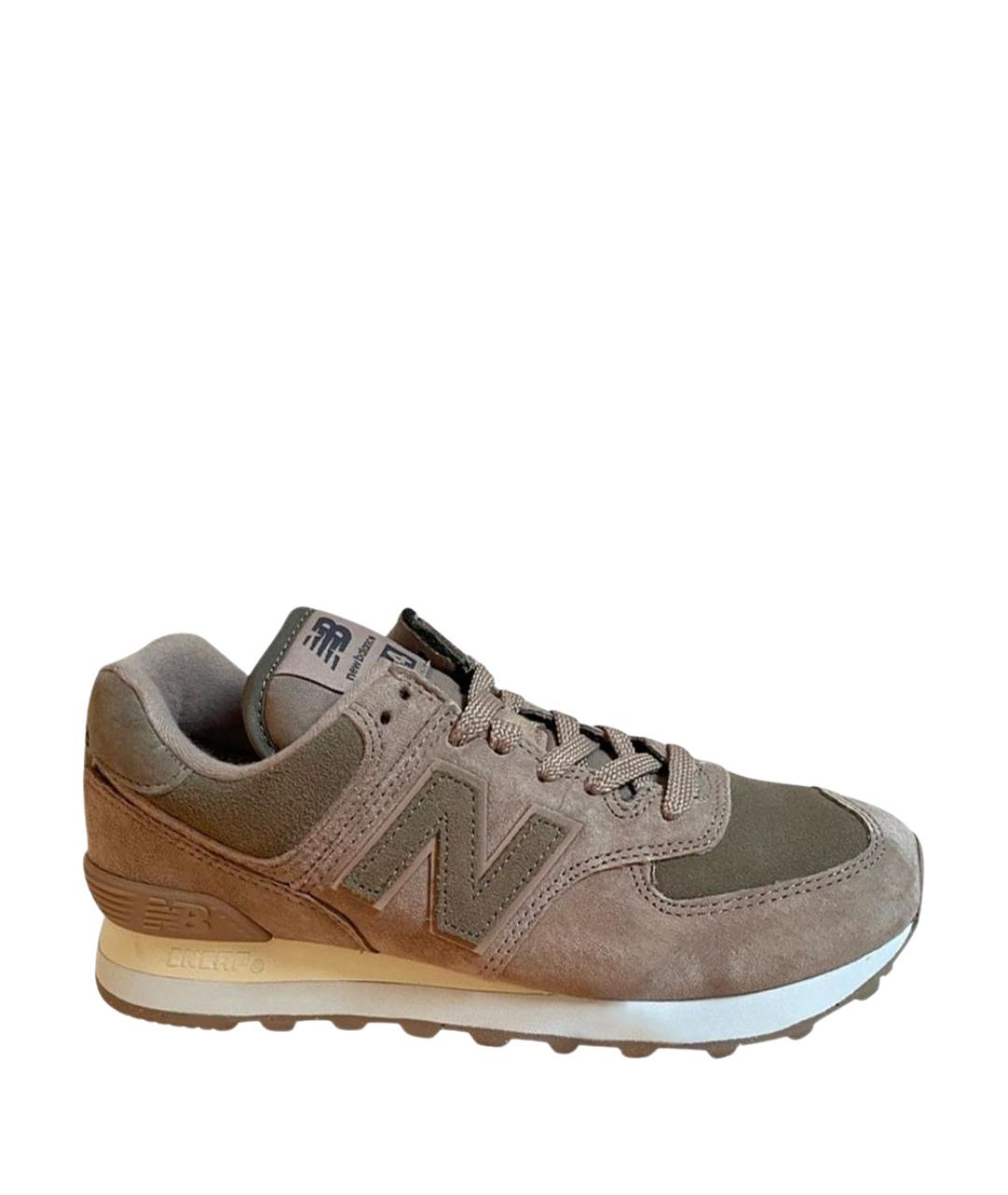 NEW BALANCE Коричневые замшевые кроссовки, фото 1
