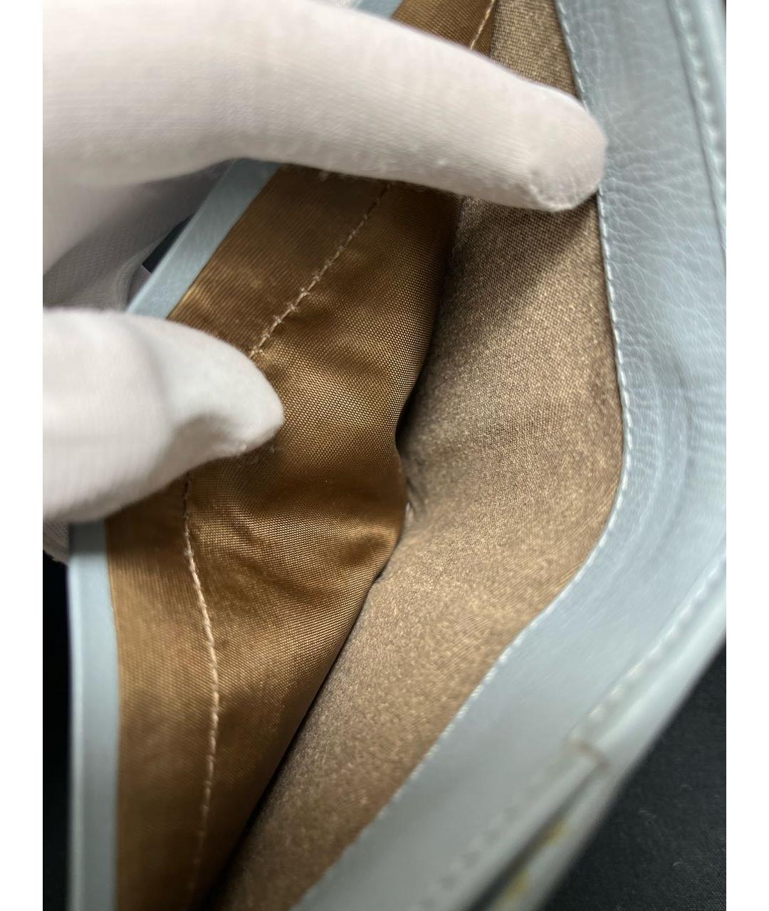 FENDI Голубой кожаный кошелек, фото 6