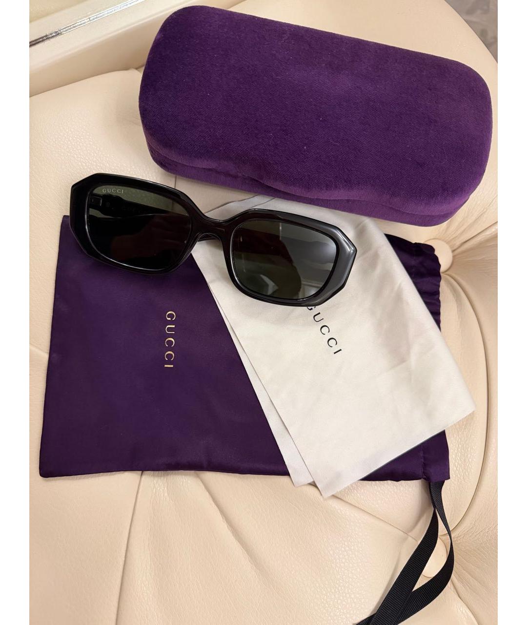 GUCCI Черные пластиковые солнцезащитные очки, фото 3