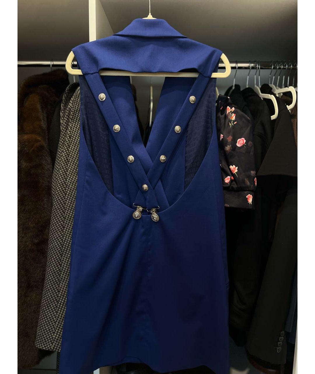 VERSUS VERSACE Синий полиэстеровый жилет, фото 5