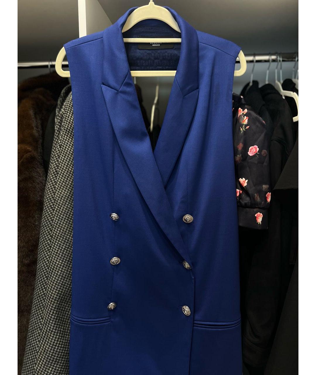 VERSUS VERSACE Синий полиэстеровый жилет, фото 9