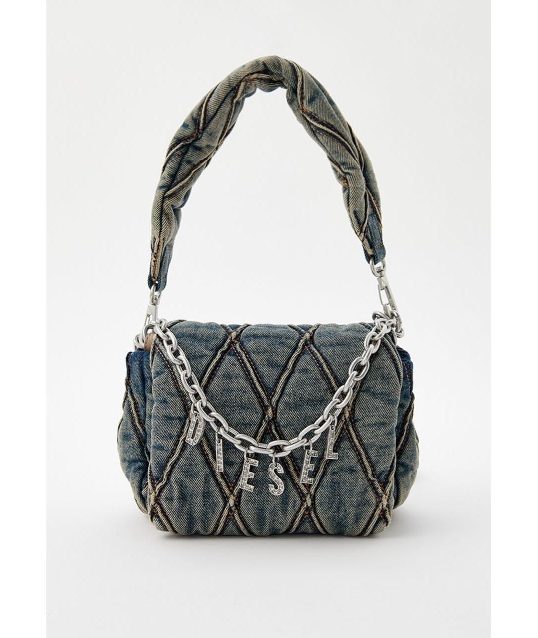DIESEL Синяя деним сумка с короткими ручками, фото 4