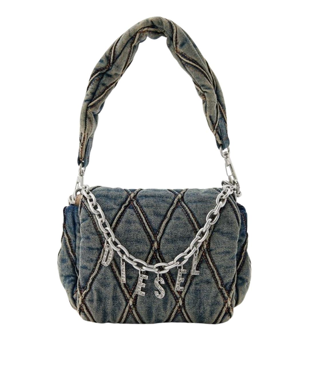 DIESEL Синяя деним сумка с короткими ручками, фото 1