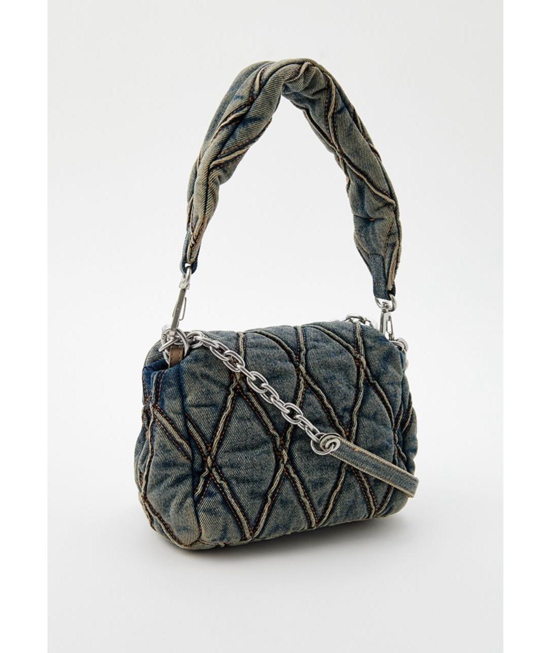 DIESEL Синяя деним сумка с короткими ручками, фото 3