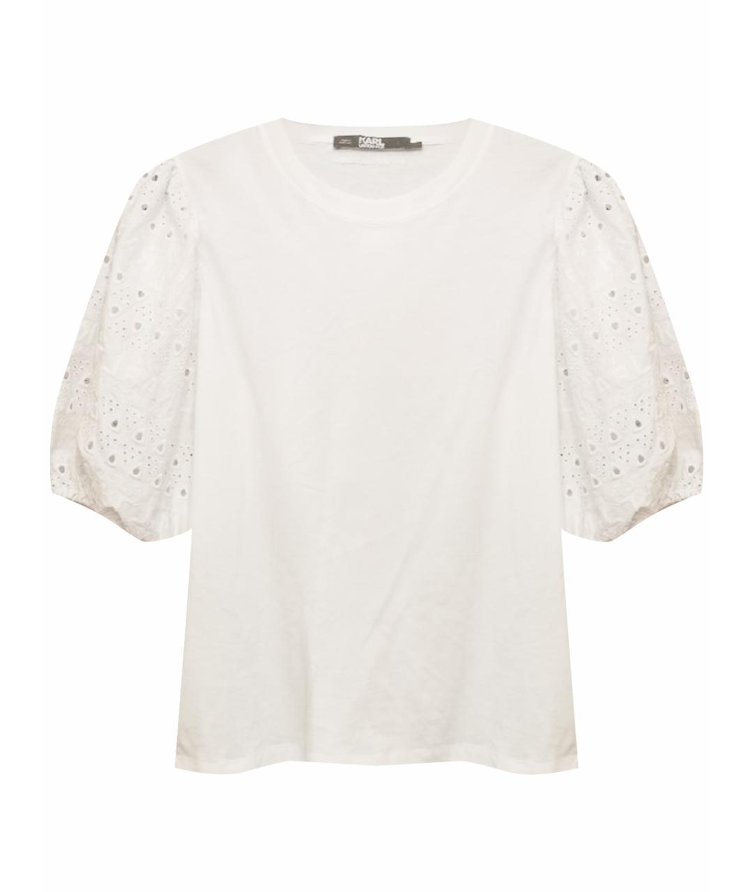 KARL LAGERFELD Белый хлопковый джемпер / свитер, фото 1