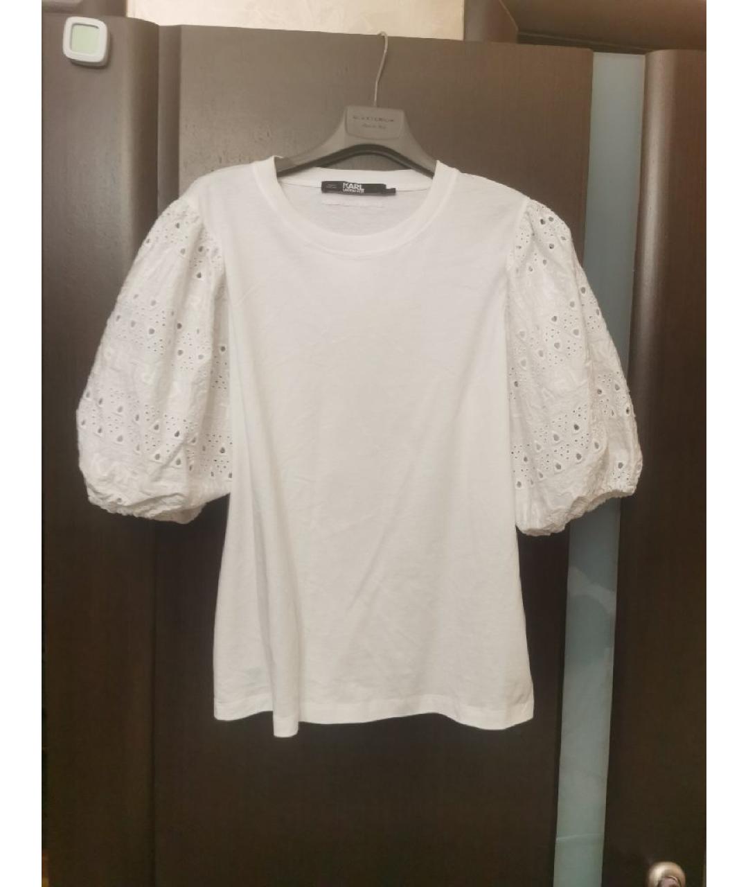 KARL LAGERFELD Белый хлопковый джемпер / свитер, фото 5