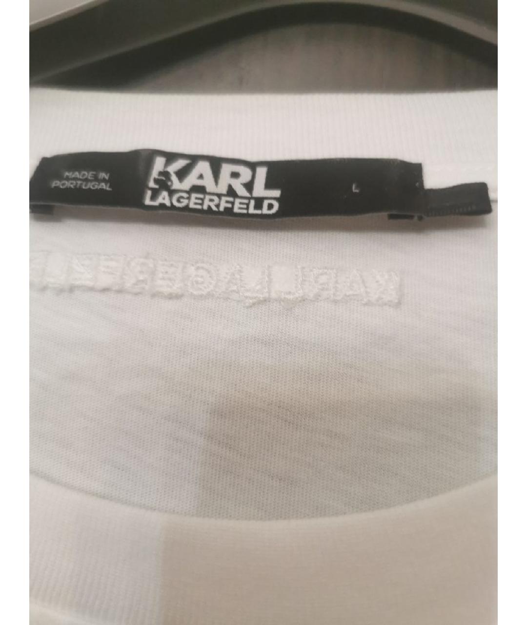 KARL LAGERFELD Белый хлопковый джемпер / свитер, фото 3