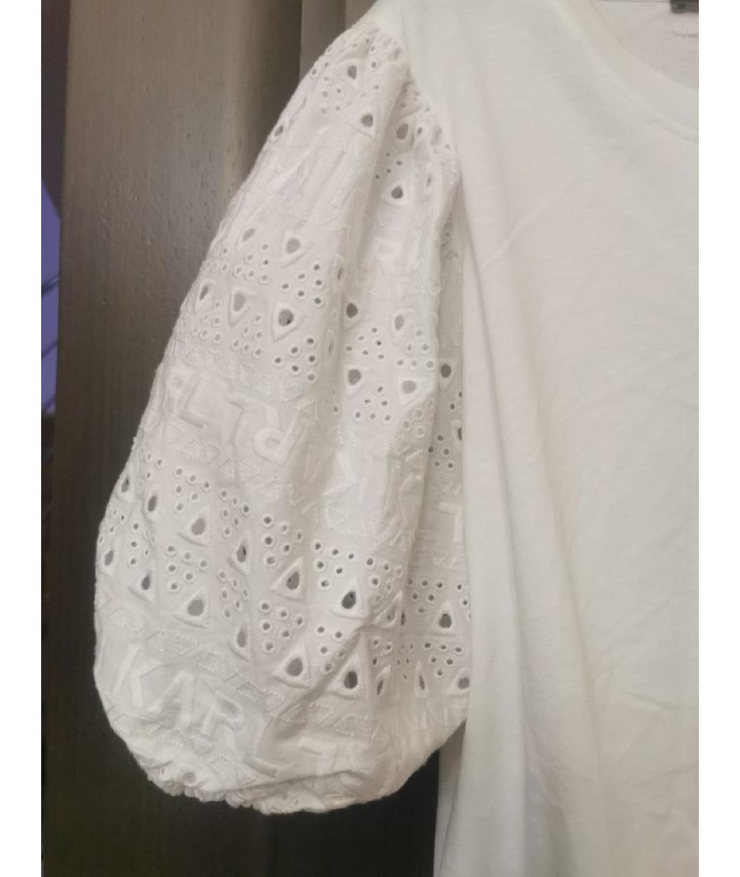 KARL LAGERFELD Белый хлопковый джемпер / свитер, фото 4