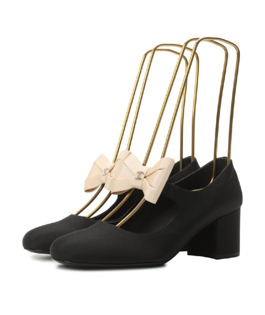 CHANEL Черные текстильные туфли, фото 7