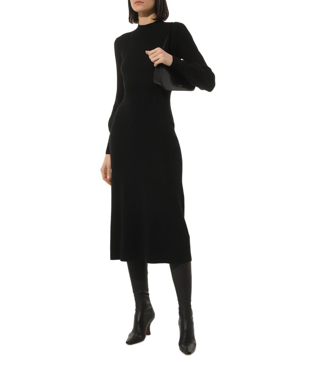 HUGO Черное вискозное повседневное платье, фото 2