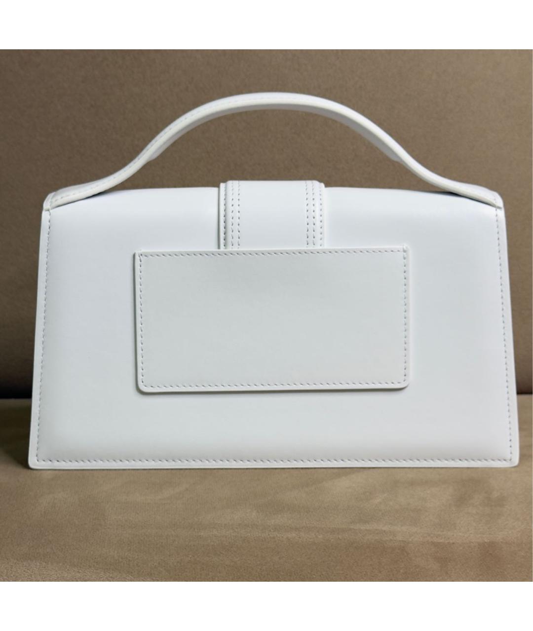 JACQUEMUS Белая кожаная сумка с короткими ручками, фото 3