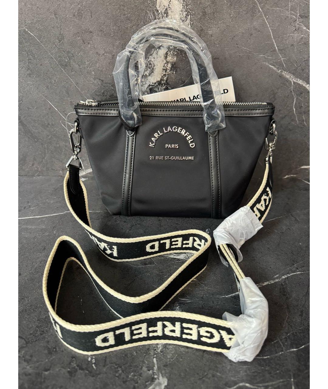KARL LAGERFELD Черная тканевая сумка через плечо, фото 9