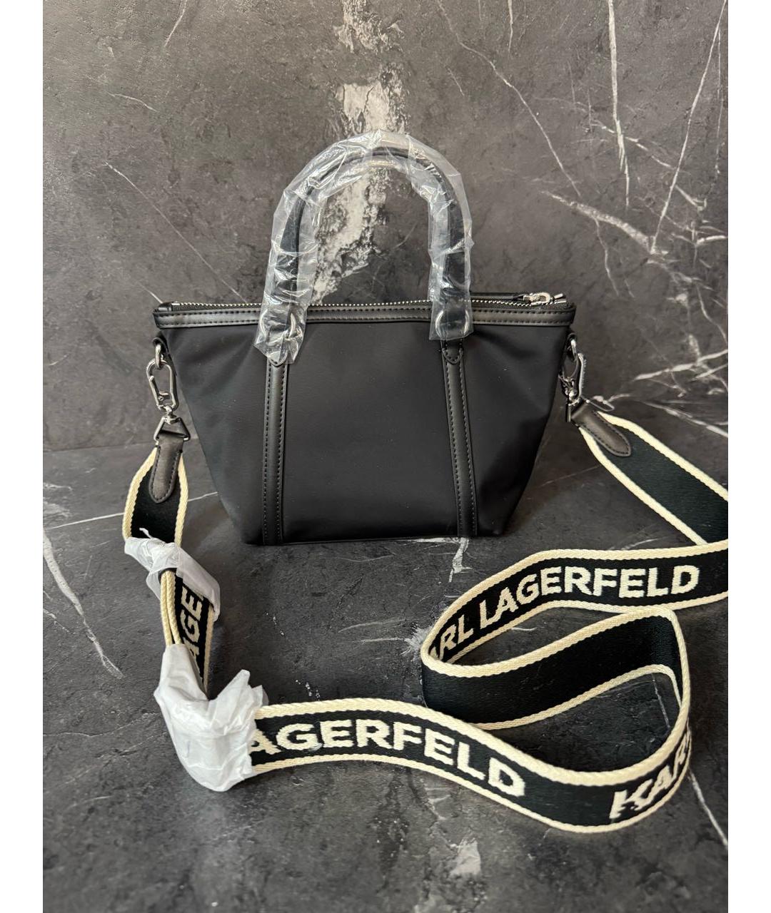 KARL LAGERFELD Черная тканевая сумка через плечо, фото 3