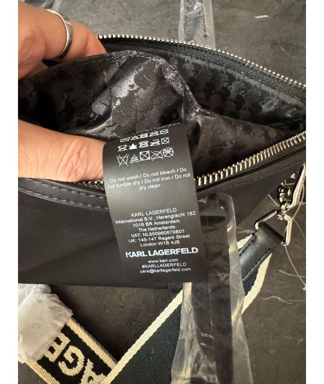 KARL LAGERFELD Черная тканевая сумка через плечо, фото 5