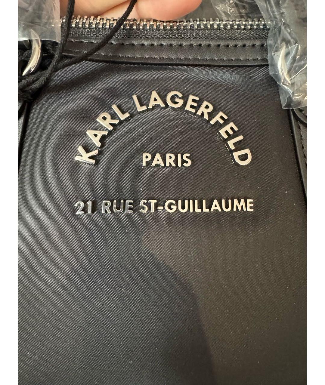 KARL LAGERFELD Черная тканевая сумка через плечо, фото 7