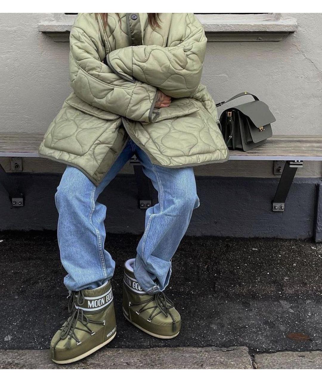 MOON BOOT Хаки синтетические ботинки, фото 4