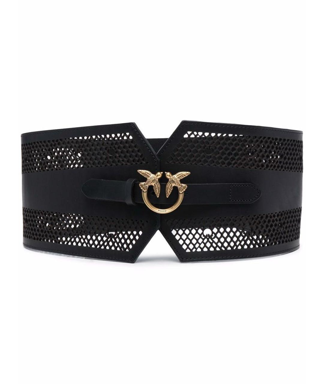PINKO Черный кожаный ремень, фото 1