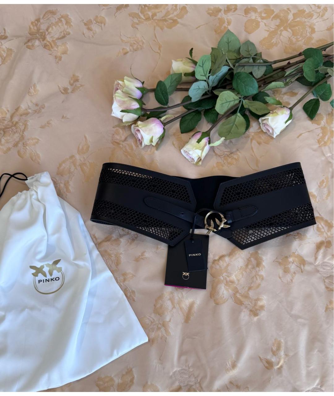 PINKO Черный кожаный ремень, фото 2